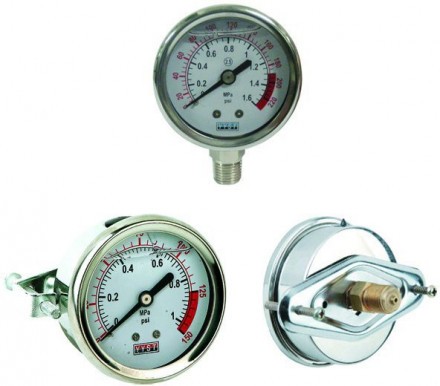 Манометр жидко наполненный осевой PG 300